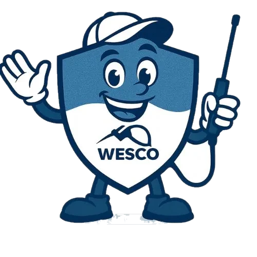 Wes holding a pressure washing wand